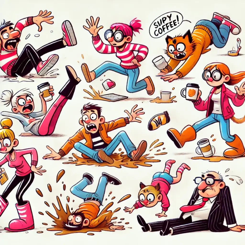 cartoon characters making mistakes