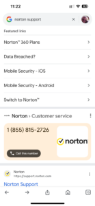 norton scam number